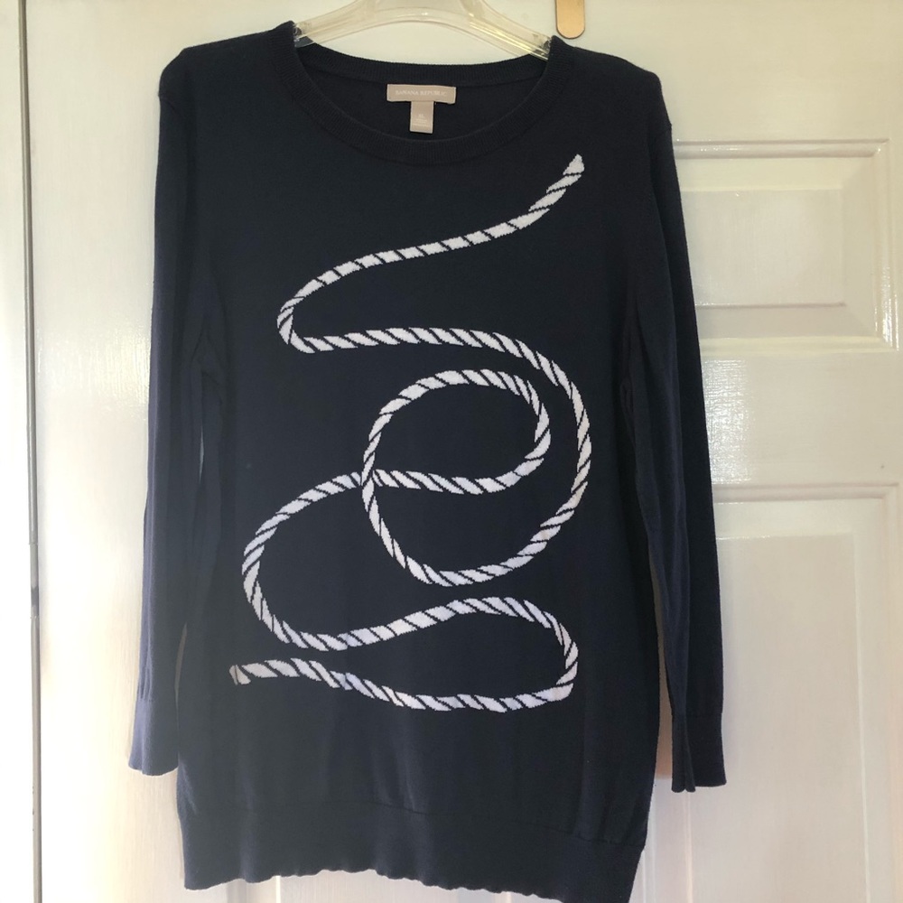 Banana Republic Navy Nautical Sweater XL